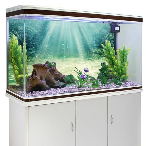 48x18 inches Aquarium Backdrop Underwater Ocean Floor Fish Tank Background | AWERT Aquatic Plant Bubble Polyester Terrarium Background - size: 48x18in/120x45cm