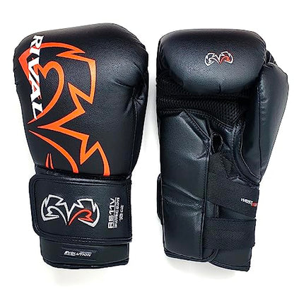 RIVAL Boxing RS11V Evolution Sparring Gloves, Extra-Thick 2” Padding, V-Strap Wrist Lock 2 System, Large Hand Compartment, and 15 Degree Angle Cuff - color: Black, size: 18 oz.