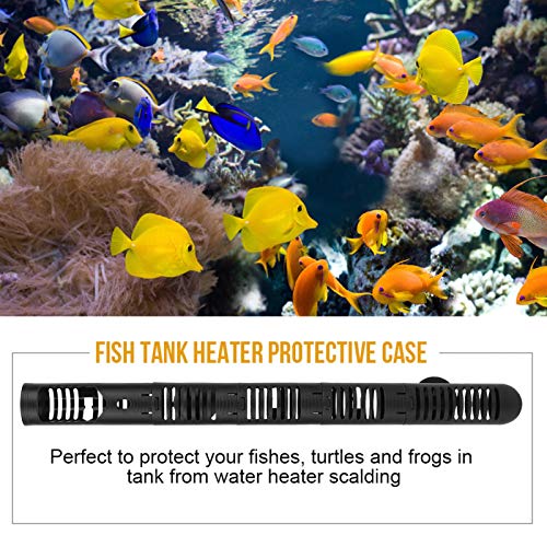 GOTOTOP Fish Heater Cover Aquarium Heater Protective Case Fish Heater Guard Detachable Designed Cover with Suction Cups #3 14.37in - size: No. 3 protective sleeve 14.37in long