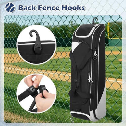 DSLEAF Youth Baseball Duffle Bag for 2 Bats, Small Softball Gear Bag with Separate Shoe Compartment for Youth Baseball Gear & Equipment