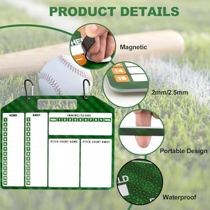 Magnetic Baseball Coaching Clipboard with Carrying Bag, Lineup Board | Double Sided Softball & Baseball Coach Board Dry Erase Clipboard for Coaches with 40 Lineup Cards, Baseball Accessories - style: BBoard with Bag
