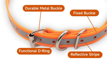 Waterproof TPU Replacement Strap for Dog Training Collar, 27.5 in - color: Orange Reflect