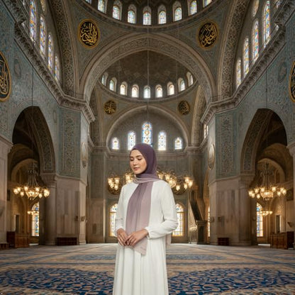Hijab Modest and Elegant | Beautifully Designed Printed Chiffon Patterns | Muslim Women Head Scarf and Veil - color: Grey