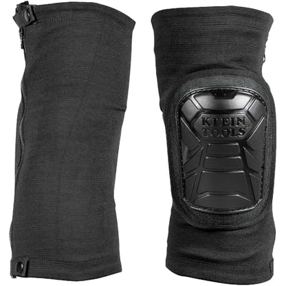 KLEIN TOOLS 60629 Tough-Flex Knee Sleeves for Work, Construction, Low-Profile Sleeve with Zipper, Gel-Like Foam, Black, M/L - size: M/L