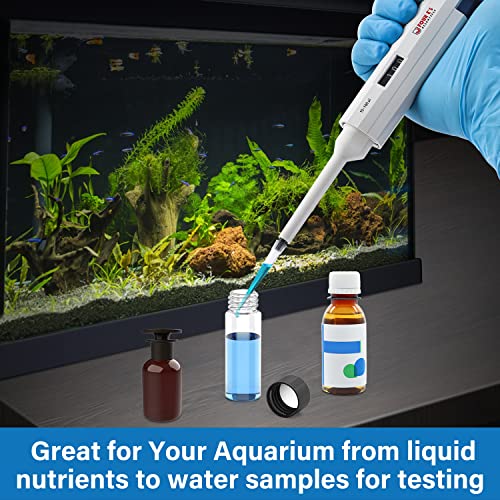 FOUR E'S SCIENTIFIC 10-100μL Pipette, Single-Channel Adjustable Pipettor | Manual Micropipette, Clear Volume Display, Lightweight Ergonomic Design - size: 05 (10-100ul)