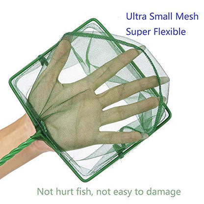 Aquarium Fishing Net Fish Tank Cleaning Tools Fine Mesh Net with Plastic Handle Green 8 Inch - size: 8 Inch