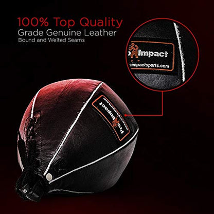 Leather Speed Bag – Rapid Rebound Pear-Shaped Punching Ball with Durable Latex Bladder for Boxing, MMA & Home Gym - color: Black, size: XS - 5"x7"