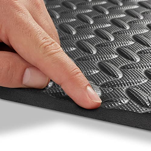 Philosophy Gym Pack of 30 Exercise Flooring Mats - 24 x 24 Inch Foam Rubber Interlocking Puzzle Floor Tiles - Black - color: 120 Sq Ft, 1/2" Thick - Black