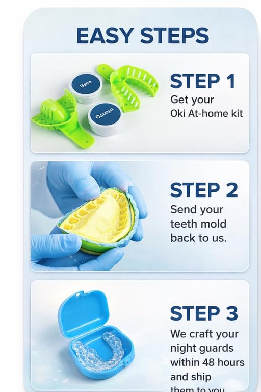 Personalized Dental Guards, Custom Fit for Upper and Lower Teeth, Choose 2 Upper, 2 Lower or Mixed Set, Includes At-Home Kit