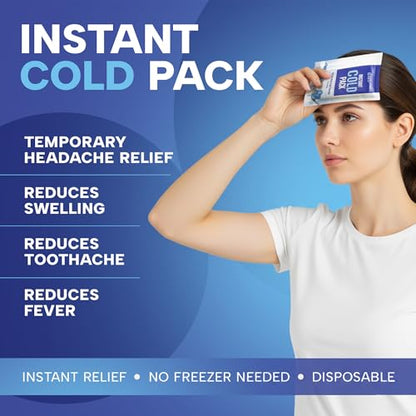 50 Pack Instant Ice Packs for Injuries, Disposable Instant Cold Pack - style: 50 Pack