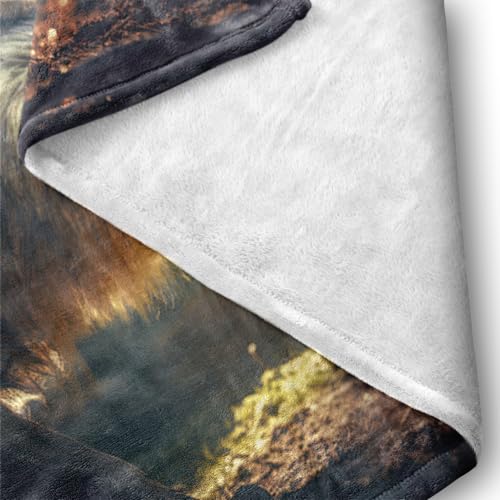 Jesus Blanket - Christian Gift for Men & Women - Ultra Soft Cozy Fleece Throw Blanket - Jesus Chases Away The Wolf - 70"x80" - color: A001 Jesus and Lamb Blankts, size: 70"W X80"L(178X203CM)