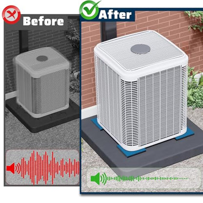 Anti Vibration Pads 8 x 8 x 3/4 inch, 4 Pack Vibration Damping Mats for Central Air Conditioner Outdoor Unit Condensing Unit Vibration Dampener on Equipment Pad, Reduces Noise, Up to 1000lbs