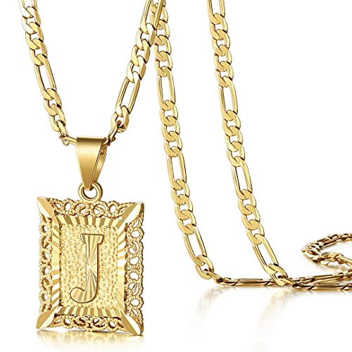 KissYan Initial Necklaces for Women Men - color: 1-Gold, style: J