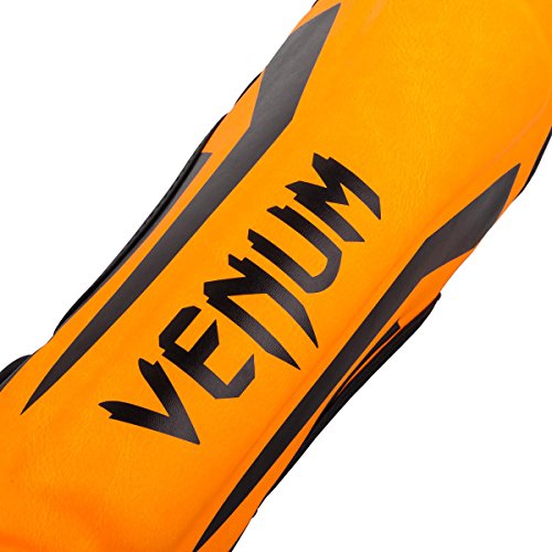 Venum Kids Elite Shinguards - color: Neo Orange, size: Medium: 6-8 Years