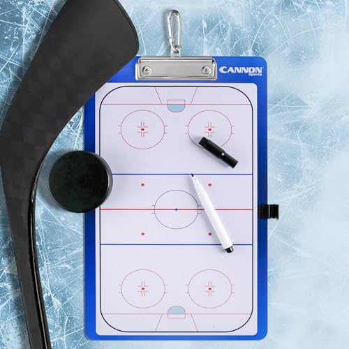 Cannon Sports Dry Erase Coaches Board with Marker - Double-Sided Dry Erase Coaching Board for Baseball, Basketball, Football, Soccer, and Hockey - Perfect for Practices and Games (Hockey) - style: Hockey