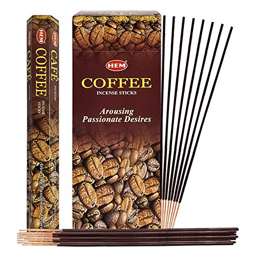 Coffee Incense Sticks and Incense Stick Holder Bundle Insence Insense Hem Incense Sticks - color: Coffee
