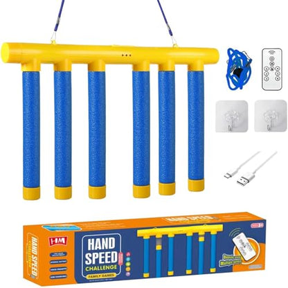 2026 Upgraded Reflex Drop Sticks Challenge Game – Hand Speed & Reflex Training, 3 Adjustable Speed Modes, Rechargeable Toy for Kids, Teens & Adults, Family Party Fun