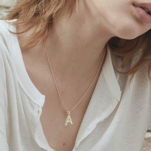 Tarsus Initial Cubic Zirconia Necklace Jewelry Gifts for Women Adjustable Chain 18" + 2" - style: Gold-J-Diamond style