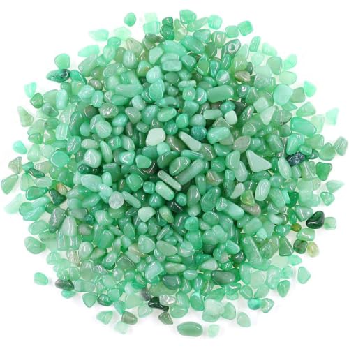 WAYBER Natural Crushed Green Aventurine Quartz Decorative Stones, 1 Pound | Toxin-free, Colorfast, Great for Reiki Healing, DIY Crafts, Vase Filler, Aquarium Landscaping & Planter Décor - color: Green Aventurine, size: 1 Pound