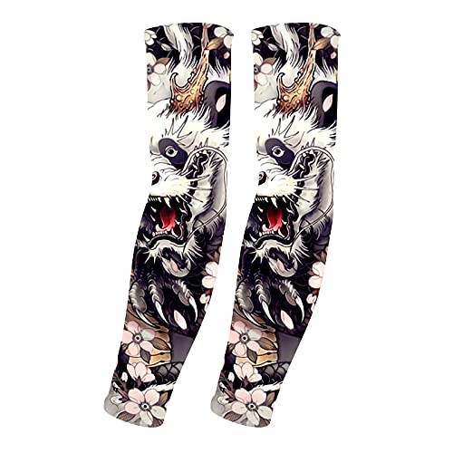 UV Sun Protection Arm Sleeves for Men & Women-UPF 50+ Sports Compression Cooling Sleeve-Unique TATTOO SLEEVE gift - color: Lion