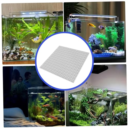 Aquarium Lid 4Pcs 12x12 Gridding Fish Tank Lid Anti-Jump Cat-Proof Aquarium Hood with 6 Clamp Breathable Cuttable Nonopaque Fish Tank Cover