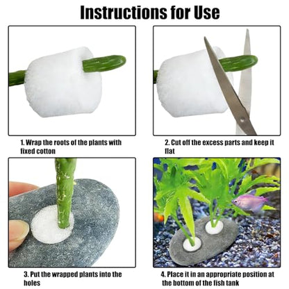 6PCS Aquarium Plant Weights, Live Rocks, Plant Weights for Fish Tank, Unique Shape and Size, Suitable for Decorating Fish Tanks, 0.91" 2Holes - size: Two Holes