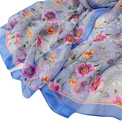 Pokeedioty Scarfs for Women Lightweight Fashion Scarves Elegant Floral Pattern Sheer Scarfs Sunscreen Shawls Wraps - color: P 073