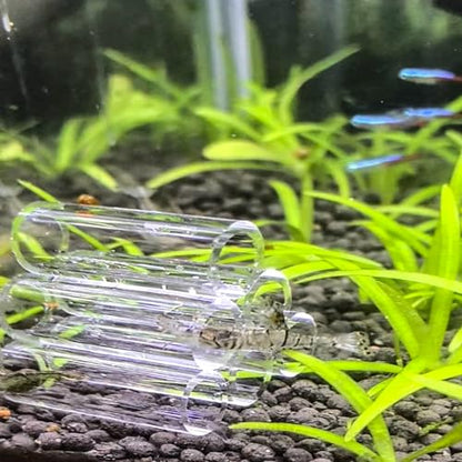 6-Tube Glass Breeding Tube & Shelter Aquarium Fish Tank Pipe Decor