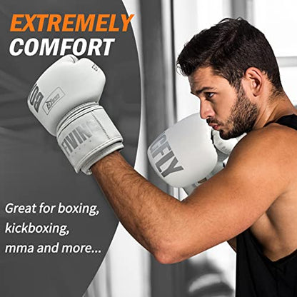 Boxing Gloves for Men&Women,Training,MMA,Sparring,Muay Thai,8oz-16oz - color: White, size: 16oz