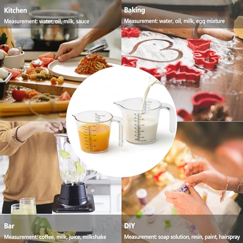 1 Cup Liquid Measuring Cup with Ounces, Food-Grade Plastic Measuring Cup with Permanent Laser-Etched Markings, Clear Single Measuring Cup - size: 8 fl oz