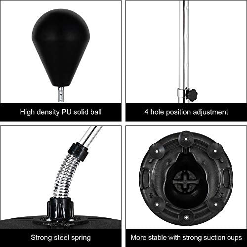 Reflex Bag, Freestanding Punching Bag with Stand, Speed Boxing Ball, Height Adjustable for Adults & Teens, Perfect for Stress Relief/Fitness/Punch Training at Home, Easy Assembly & Durable