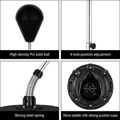 Reflex Bag, Freestanding Punching Bag with Stand, Speed Boxing Ball, Height Adjustable for Adults & Teens, Perfect for Stress Relief/Fitness/Punch Training at Home, Easy Assembly & Durable