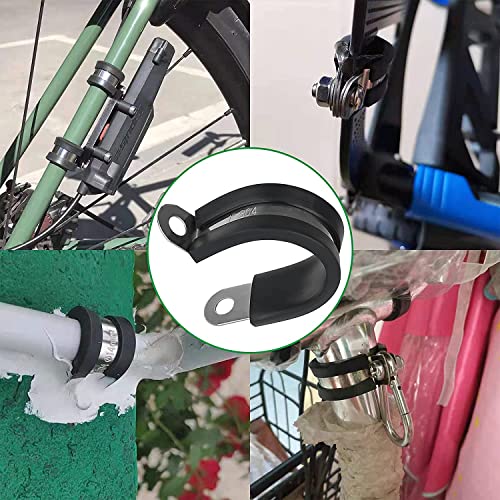 OURU 1-1/2 Inch Cable Clamps, Rubber Coated Insulated Clamps, 15pcs, 38mm | 304 Stainless Steel, Anti-Vibration, Rust Resistant, Secure Hold, Automotive Wire, Pipe & Tube Mounting, Cable Management - size: 15pcs - 1-1/2"