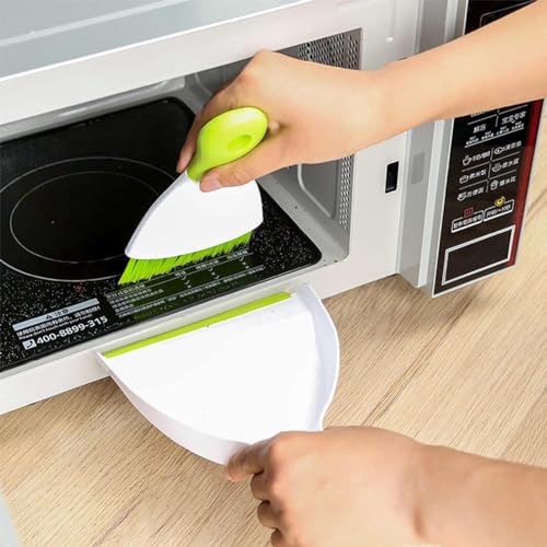 Dust pan Broom Brush Dustpan - Small Broom and Dustpan Set,Mini Broom and Dustpan, Small Dustpan and Brush Set for Home Cleaning,Sofa,Desk,Guinea Pig Cage,Cat Litter etc.（Green 3 Set） - color: Green, size: 3 Set