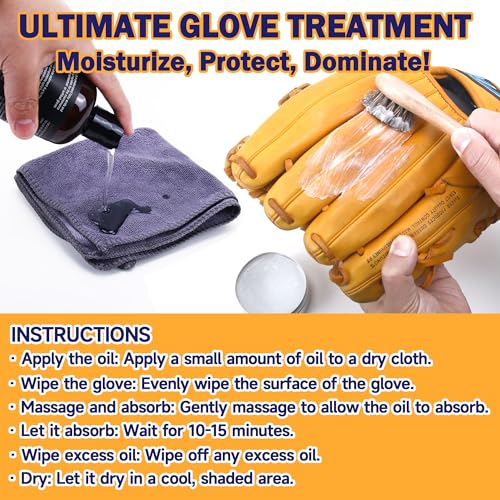 AliBall Ultimate Baseball Mitt Maintenance Kit | 8-Piece Cleaner, Oil, Brushes & Towels Combo - style: Essential Standard Kit