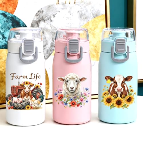 Peacoblue 18 Sheets Rub on Transfers for Crafts, Farm Style 3.6"x3.9" UV DTF Cup Wraps Waterproof Rub on Cold Transfers Stickers for Wood Glass Metal Cup Tumblers Mirrors Mugs Home Decor - style: Farm Style