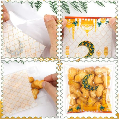 100 PCS Eid Goodie Bags - Ramadan & Eid Gift Bags (4x4) - color: 100pcs Eid bags