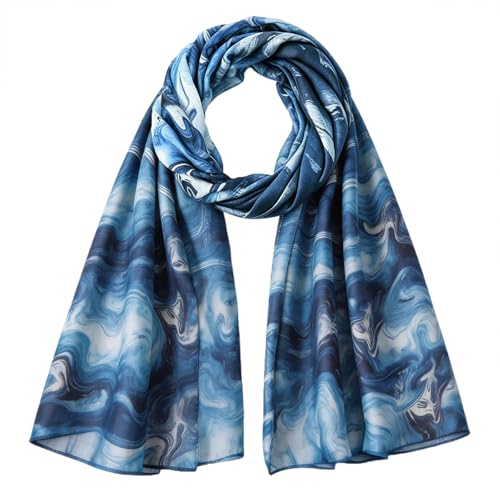 Hijab Scarf for Women Fashion Printed Modal Hijab Head Wrap Scarves Lightweight Long Scarf Shawls - color: Watercolor B