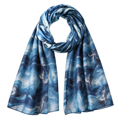 Hijab Scarf for Women Fashion Printed Modal Hijab Head Wrap Scarves Lightweight Long Scarf Shawls - color: Watercolor B