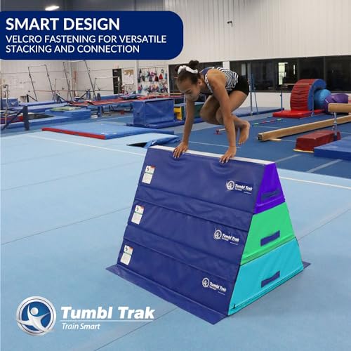 Tumbl Trak Pyramid Beam Blocks - Trapezoid Gymnastic Skill Mat - 4’ Long x 3’ Wide - Multi-Use Gymnastics Training Equipment for Enhanced Skill Development