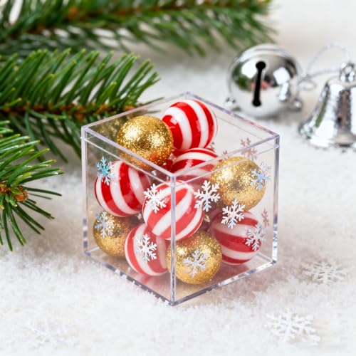 Acrylic Box Clear Boxes with Lids Acrylic Candy Box Plastic Square Cube Wedding Birthday Gift Wrap Box - size: 3.3 x 3.3 x 3.3 Inch