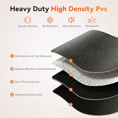 Treadmill Mat for Carpet & Hard Floors, 79" x 39" Foldable Floor Extra Thick Protection Mat, Non-Slip Noise & Shock Absorbing for Walking Pad, Exercise Bike, Elliptical, Home Gym Equipment - size: 79"L x 39"W x 0.2"Th