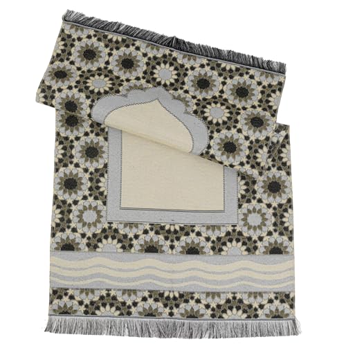 Modefa Turkish Travel Prayer Mat - Muslim Prayer Rug - Thin Woven Cotton Traditional Janamaz Sejjadah for Men Women - Prayer Matt Islam Praying Mat Stargazer (Blue) - color: Blue