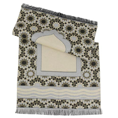 Modefa Turkish Travel Prayer Mat - Muslim Prayer Rug - Thin Woven Cotton Traditional Janamaz Sejjadah for Men Women - Prayer Matt Islam Praying Mat Stargazer (Blue) - color: Blue