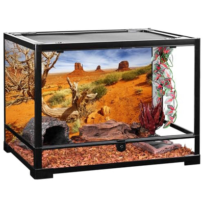 AWERT 48x20 in Terrarium Backdrop Orange Desert Reptile Habitat Background | AWERT Canyon Deadwood Rocky Desert Polyester Terrarium Background - size: 48x20in/120x50cm