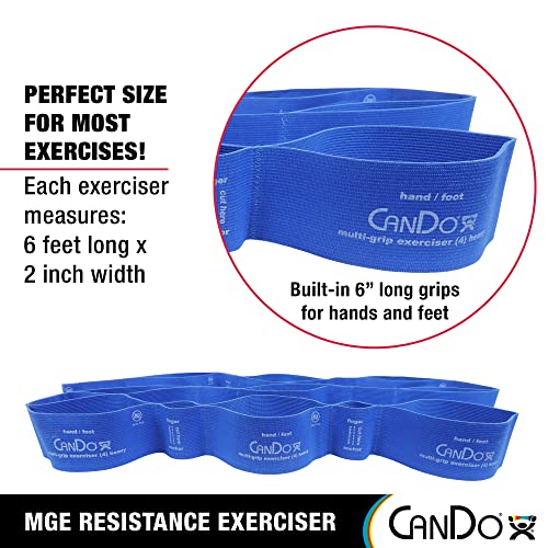 CanDo Multi-Grip 6 Foot Exercise Resistance Band with Hand/Foot Loops for Total Body Workouts, Training, Rehab, Stretching and Therapy - style: Heavy
