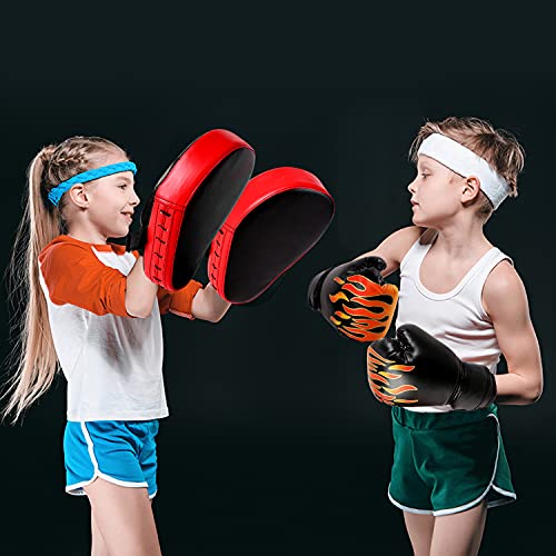Odoland Punching Mitts Kick Pack Set, Boxing Mitts Focus Pads, Taewondo Kick Pad, Great for Boxing, Kickboxing, Karate, Muay Thai, MMA Training