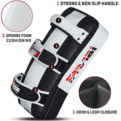 Farabi Thai Pad Training Kick Pad Curved Coaching Pad Kicking Mix Martial Arts x 1 Single Unit - color: Black