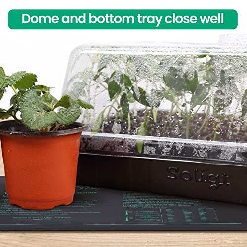 SOLIGT 2 Set 60-Cell Seed Starter Kit with Domes, Cell Trays and Heat Mats | Cloning, Propagation and Germination Station - size: 2 SET