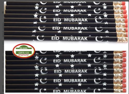 Eid Mubarak Pencils Eid Pencils Eid Ramadan Favors (100) Eid Customized Party Favors Decoration Arabic Novelty Muslim Gifts Wholesale (EID MUBARAK) - style: EID MUBARAK